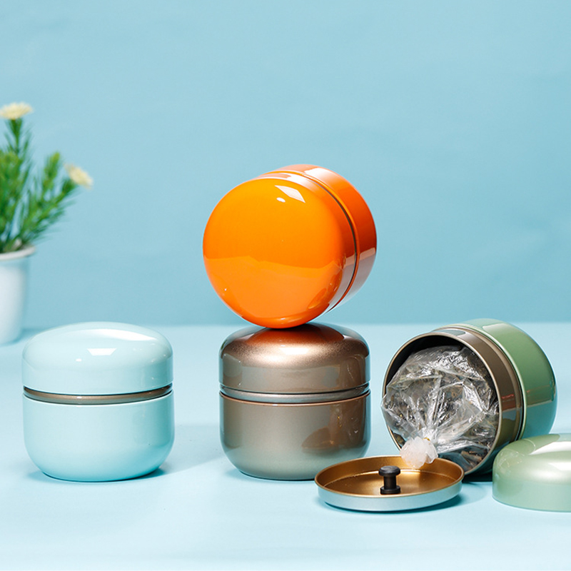 Tin Container Lid - 50G Timah Penyimpanan Teh Tinplate Dilapisi-Tabung