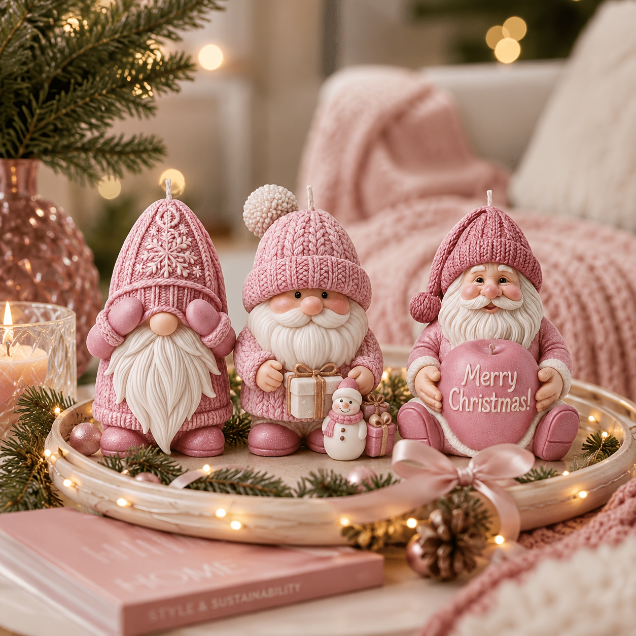 Candle Making Kits - Cetakan Lilin Silikon Gnome Liburan Natal,
