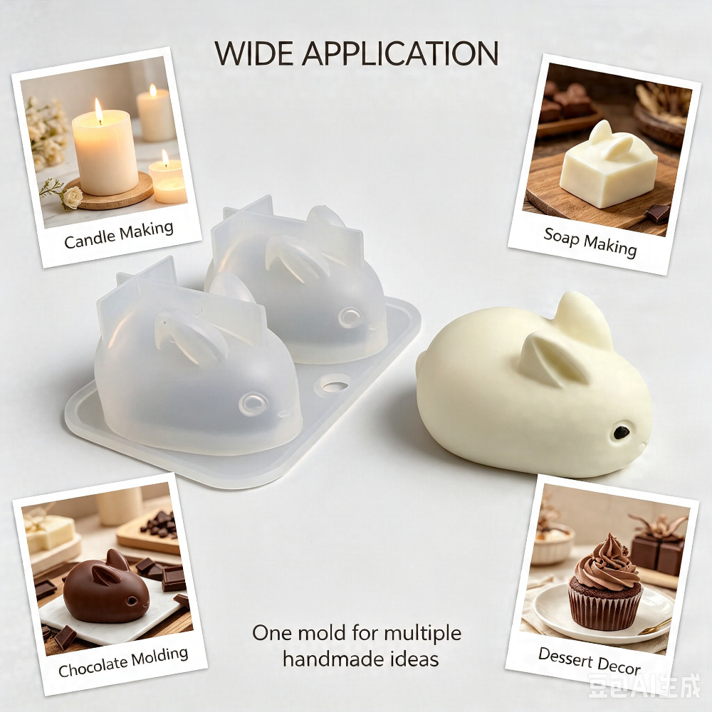 Cetakan Silikon Kelinci Mini 3 - Candle Making Tutorial ulasan dan harga